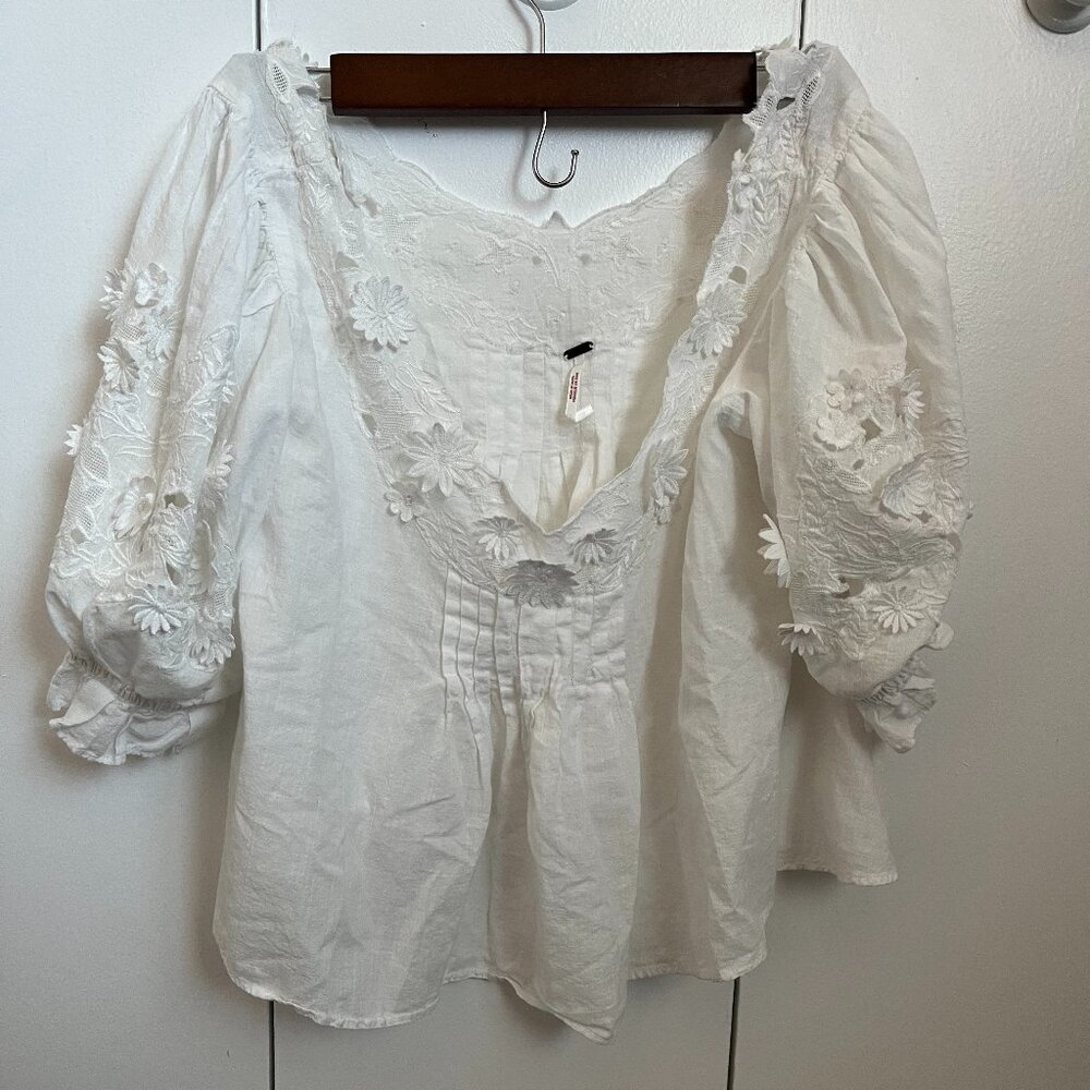 Free People White Baby Doll Top